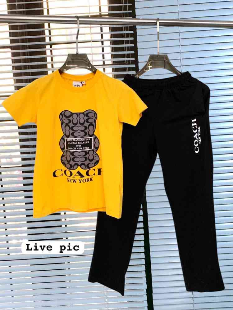 Coach Yellow/Black Premium Quality Co-ord Set-thumb-2