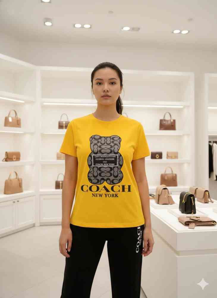 Coach Yellow/Black Premium Quality Co-ord Set-thumb-1