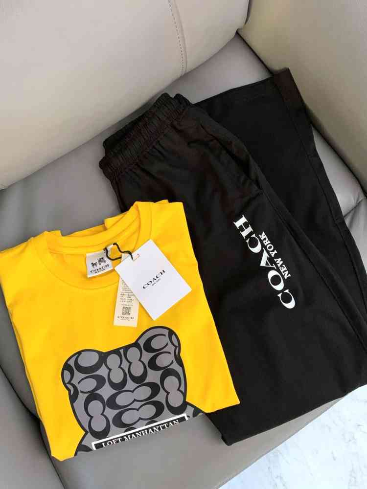 Coach Yellow/Black Premium Quality Co-ord Set-thumb-3