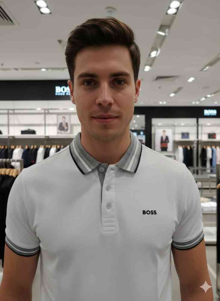 White Hugo Boss Brown Premium Quality Tees