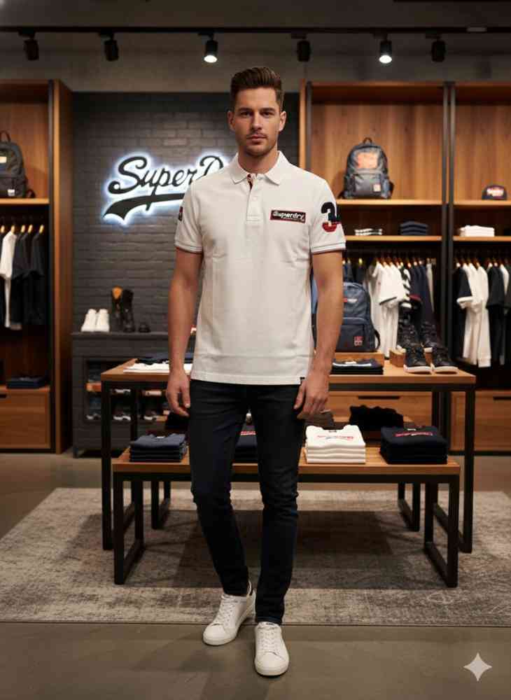 Superdry White Premium Quality Tees-thumb-1