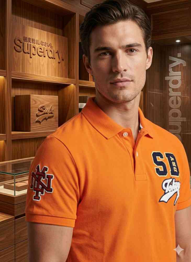 Superdry Orange Premium Quality Tees-1