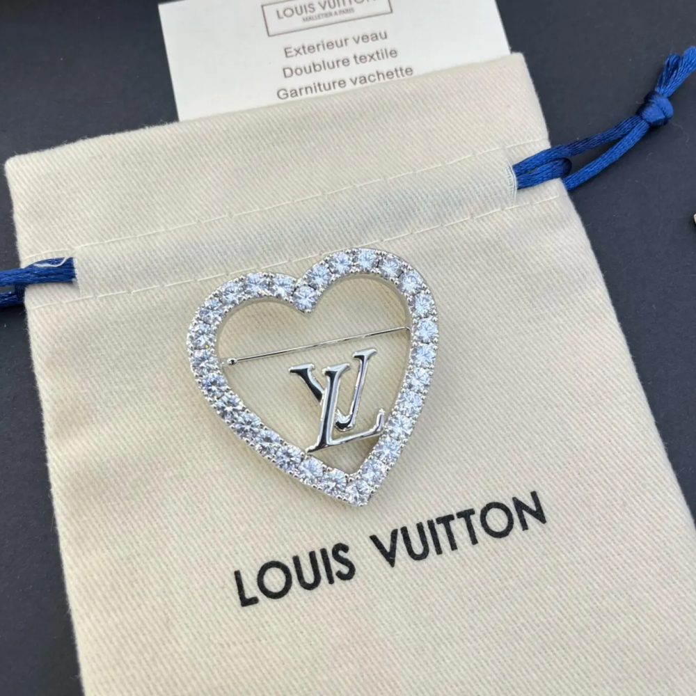 Silver Louis Vuitton My LV Love Brooch M02163