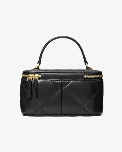 Tory Burch Diamond Kira Black Quilted Vanity Handbag-1