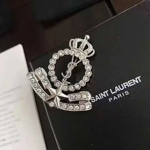 Saint Laurent Army Crown Brooch-thumb-0