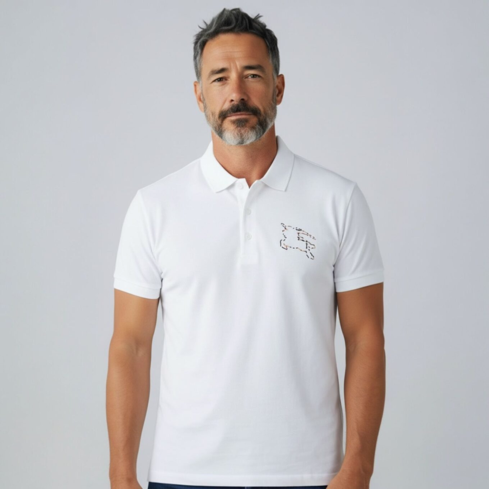 Burberry White Premium Exclusive Polo T-shirt-thumb-0