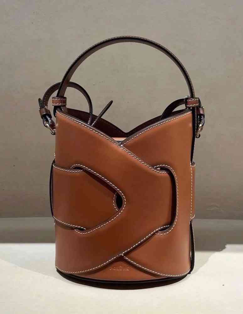 Brown Polene Nodde Seau Grey Bucket HandBag