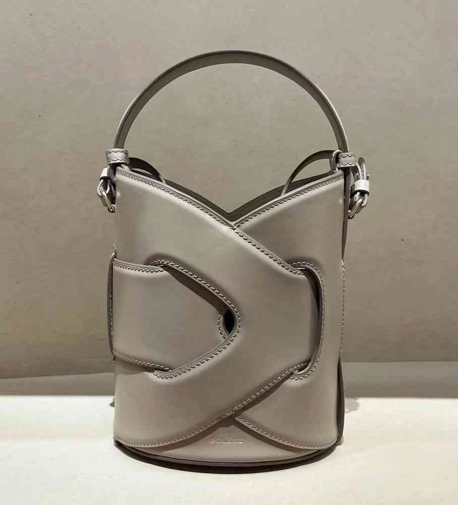 Polene Nodde Seau Grey Bucket HandBag-thumb-0