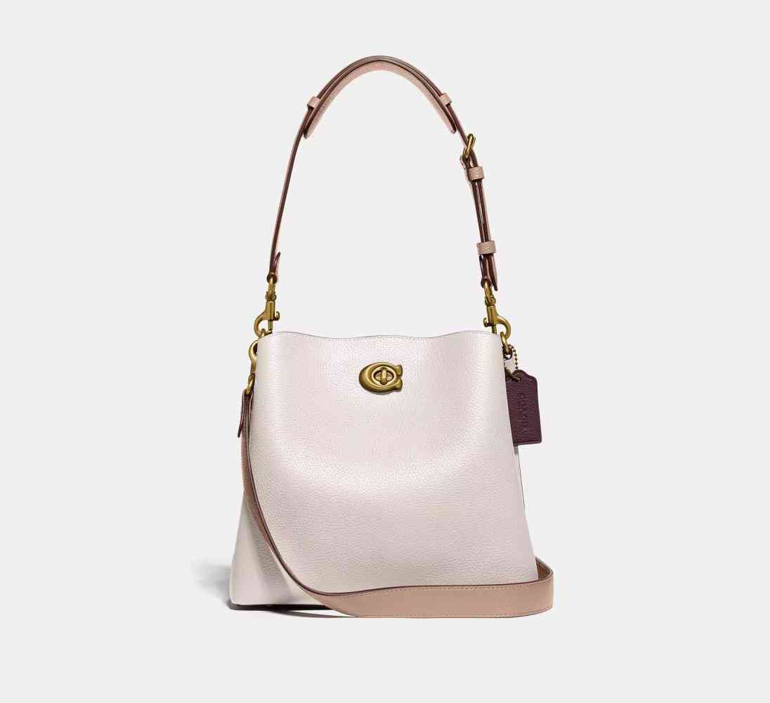 White Coach Willow Bucket Laurel Black Bucket Shoulder Bag