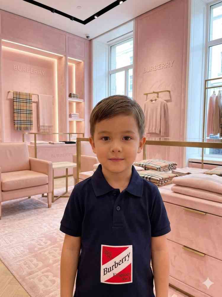 Blue Burberry Grey Premium Quality Kids T-shirt