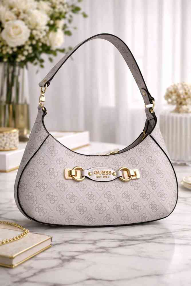 White Guess Mimina Black HandBag