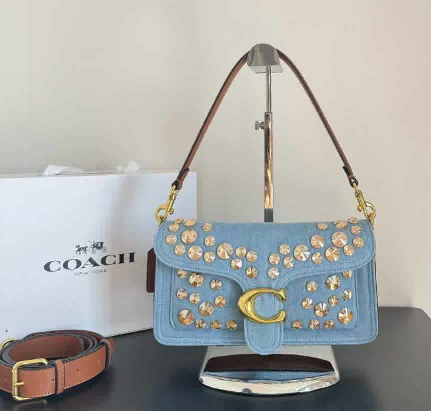 Blue Coach Black Tabby Shoulder Bag
