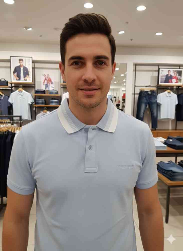Tommy Hilfiger Sky Blue Premium Quality Tees-thumb-1