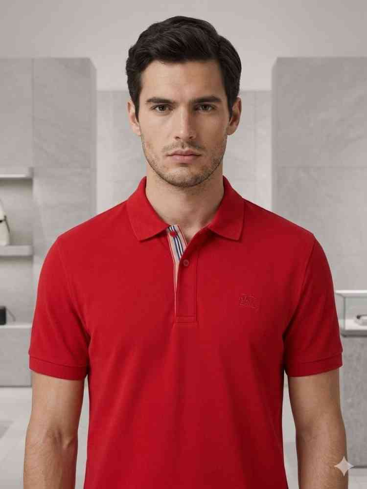 Red Burberry Black Premium Exclusive Polo T-shirt