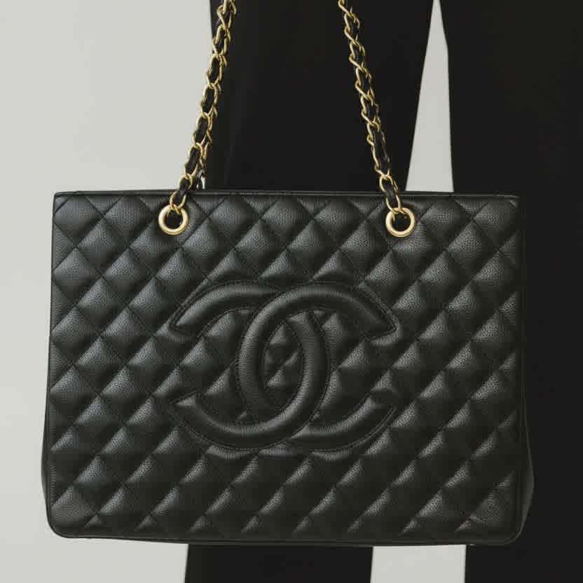 Black Chanel White Premium Tote Bag