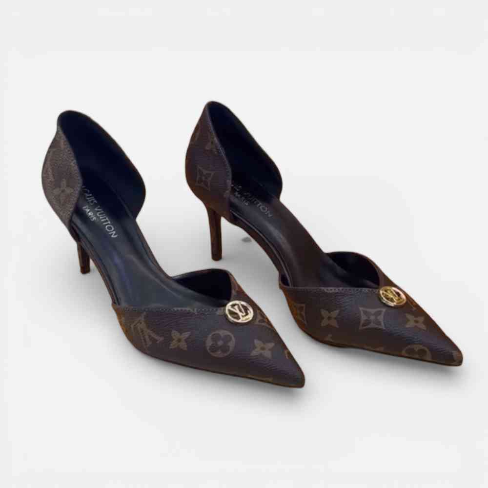 Louis Vuitton Brown Premium Quality Heels Sandals-thumb-0