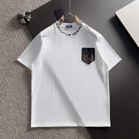 White Louis Vuitton Monogram Pocket Black Premium T-Shirt