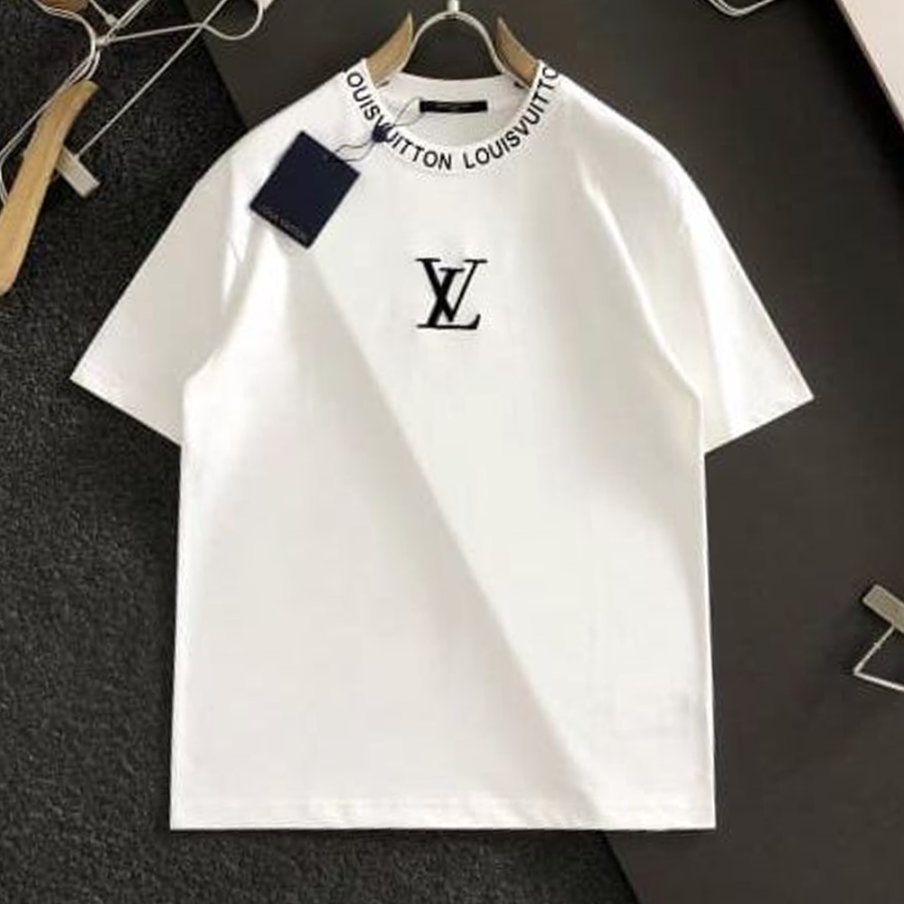 White Louis Vuitton Monogram Black Premium T-Shirt