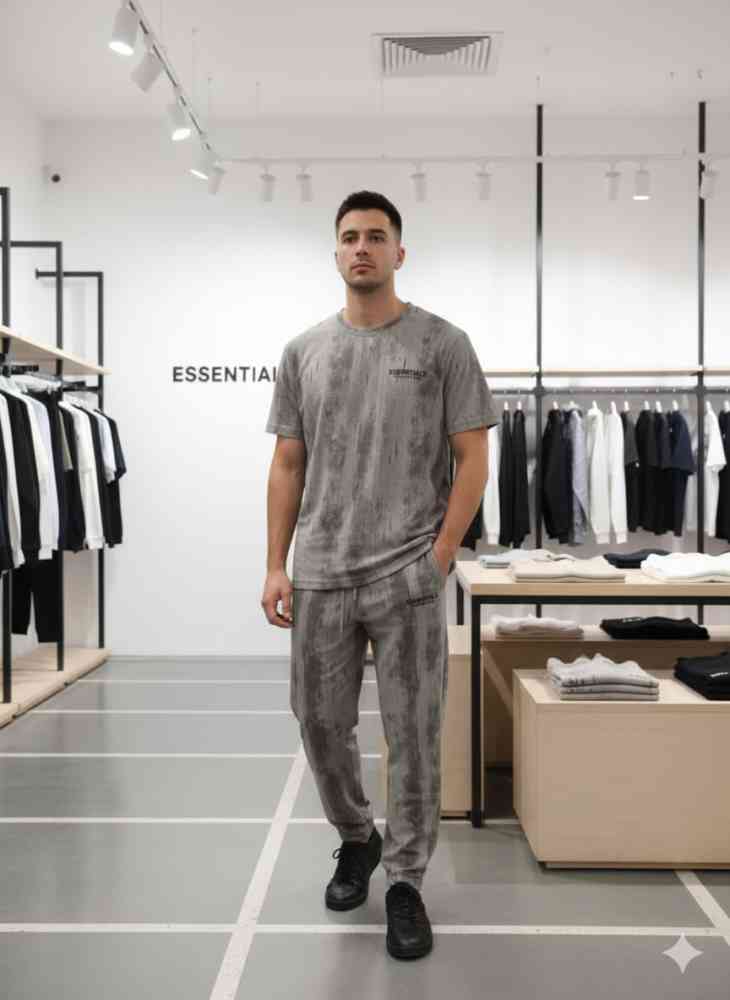 Essential Grey Premium T-shirt & Trackpant Combo-thumb-0