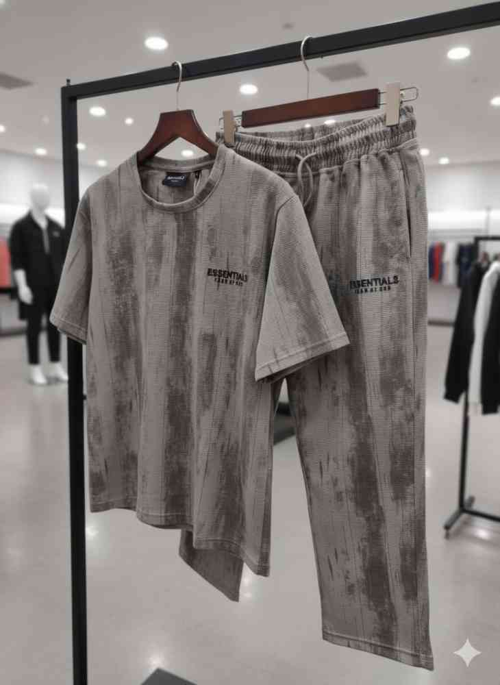 Essential Grey Premium T-shirt & Trackpant Combo-thumb-2