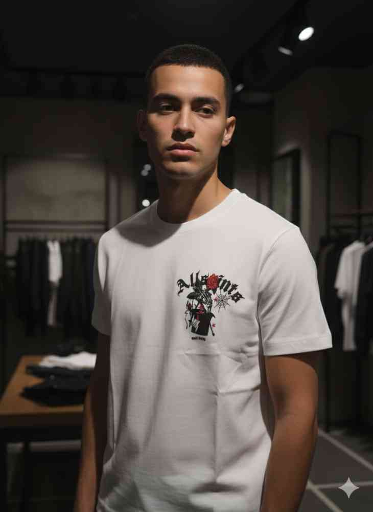 White All Saints Black Premium Quality T-shirt