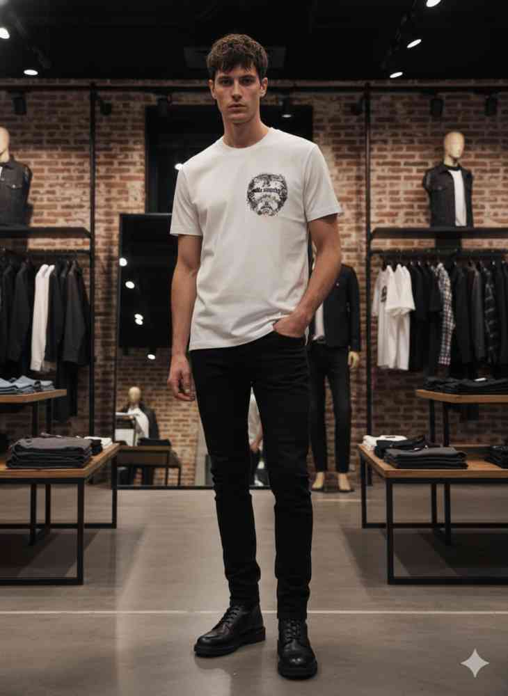 White All Saints Black Premium Quality T-shirt