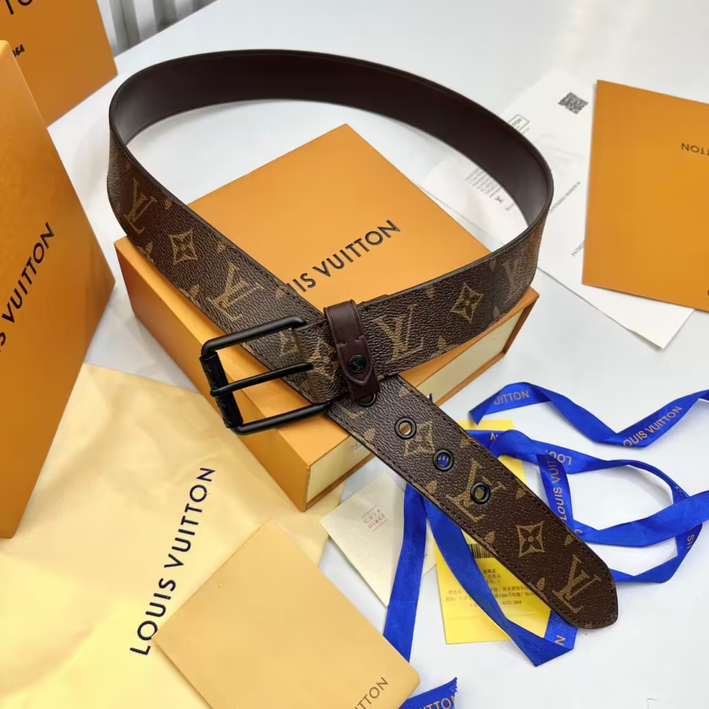 Brown Louis Vuitton Slender Black Reversible Belt
