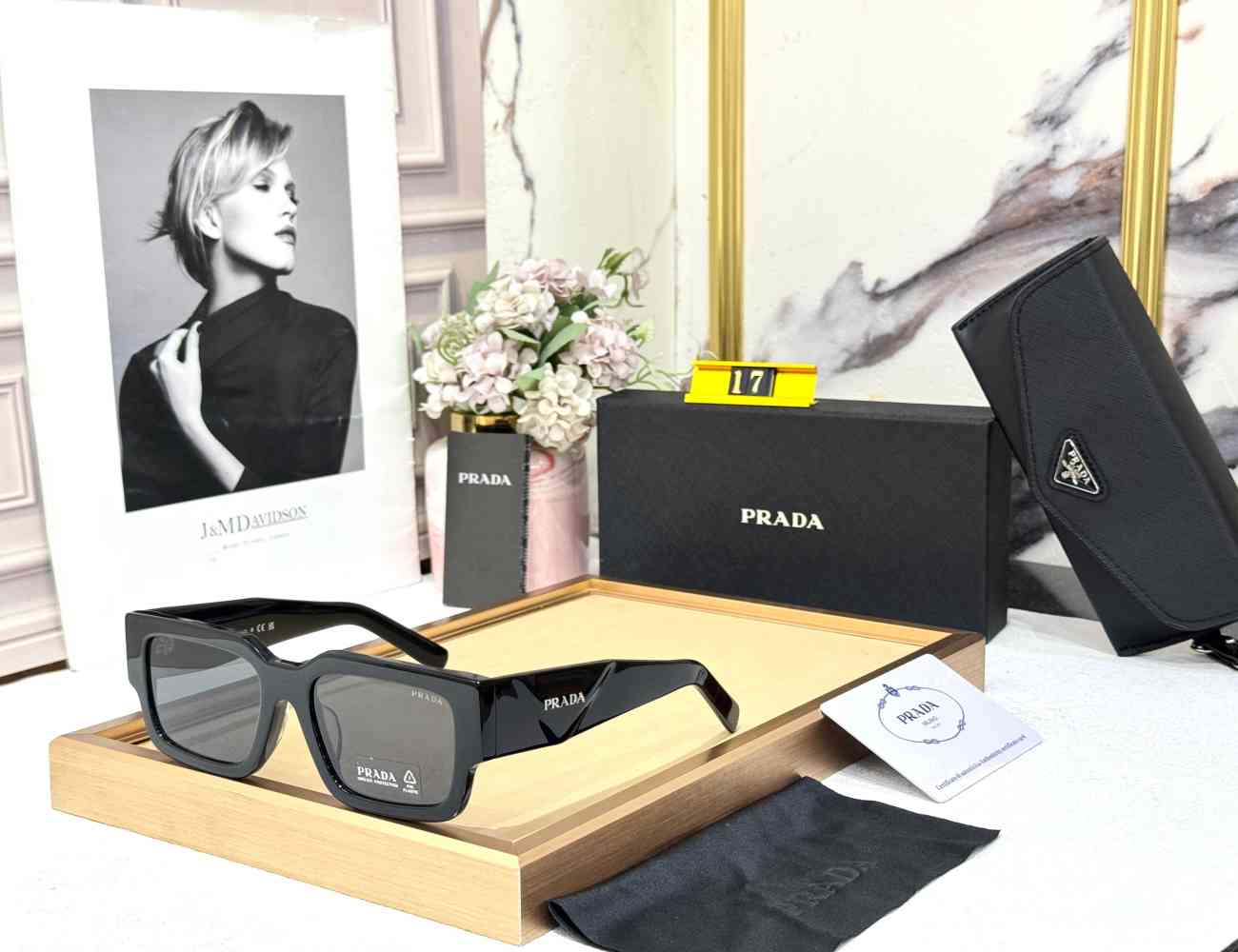 Black Prada Green Luxury Premium Quality Sunglasses