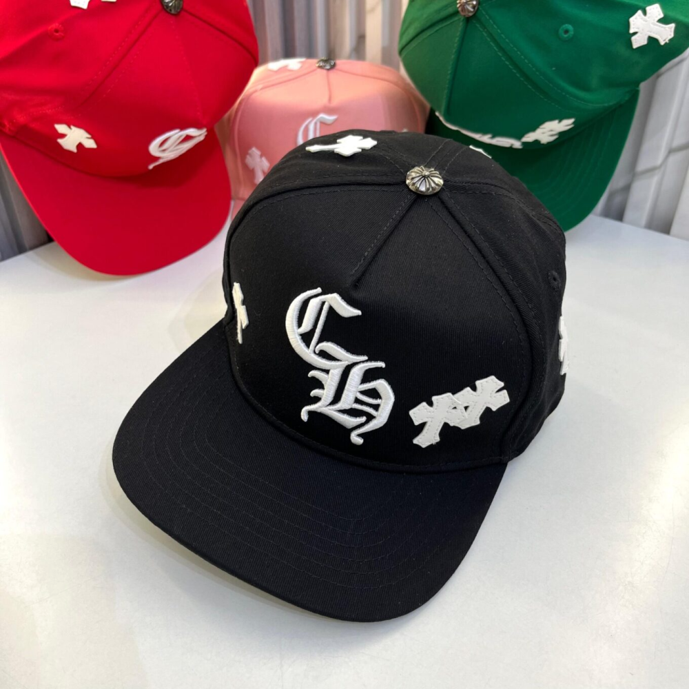 Black Chrome Hearts Cross Patch Green Baseball Cap