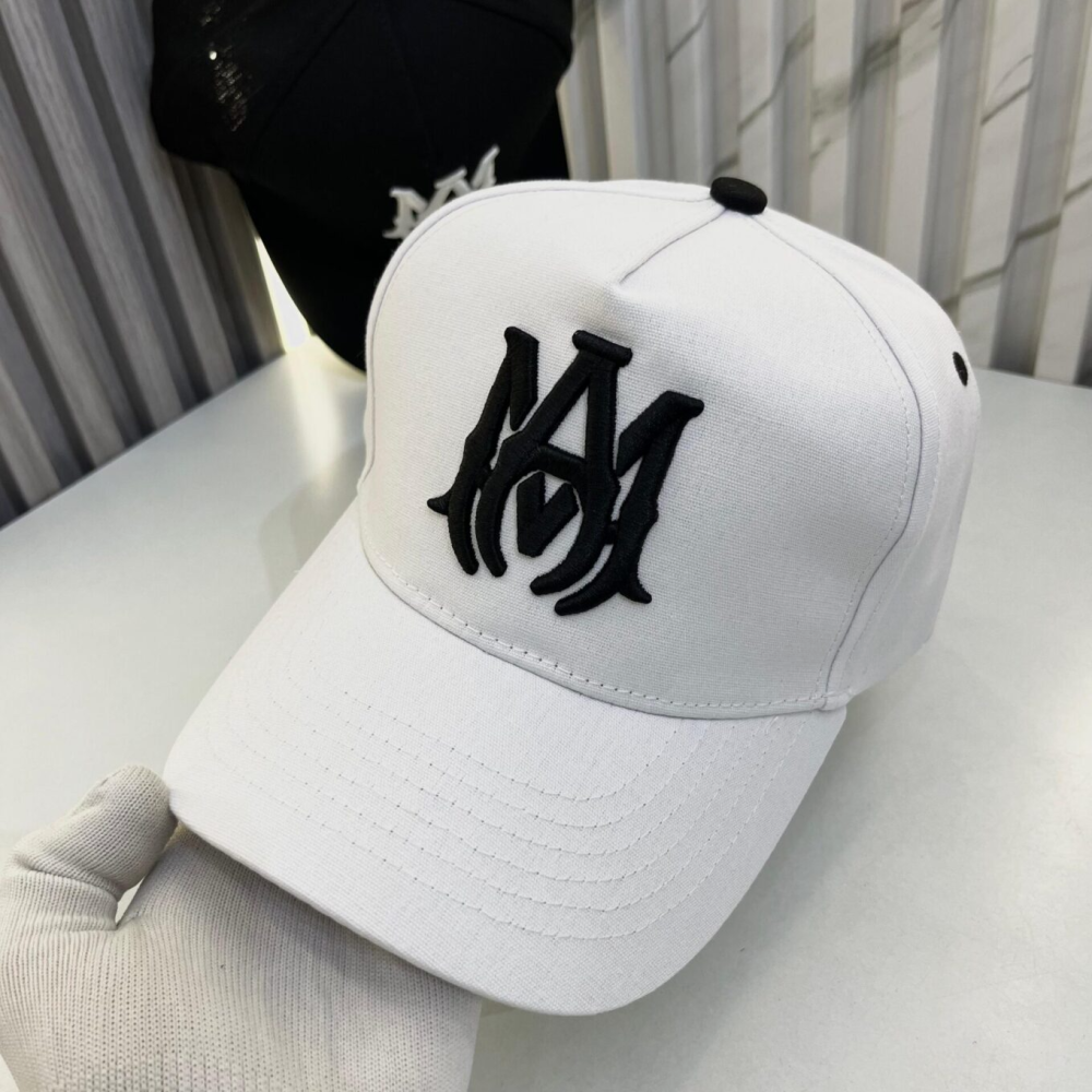 White Amiri M.A. Canvas Black Premium Cap