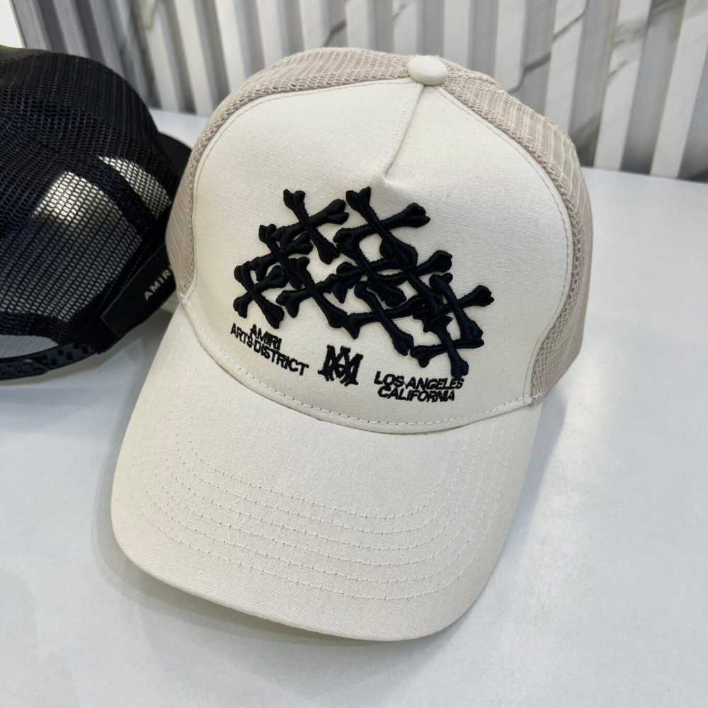 White Amiri M.A. Embroided Black & Pink Premium Cap
