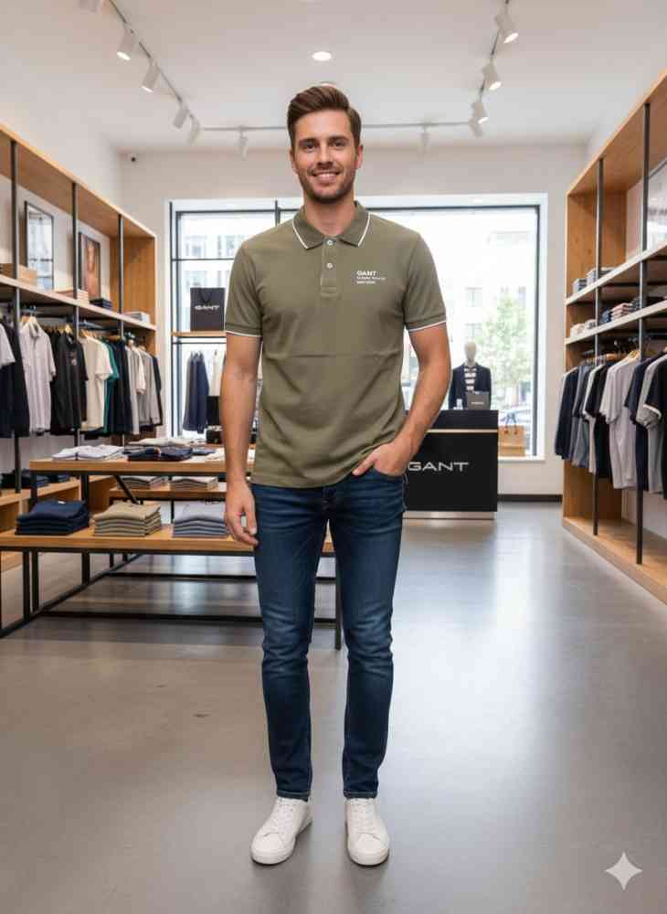 Gant Olive Green Premium Quality T-shirt-1