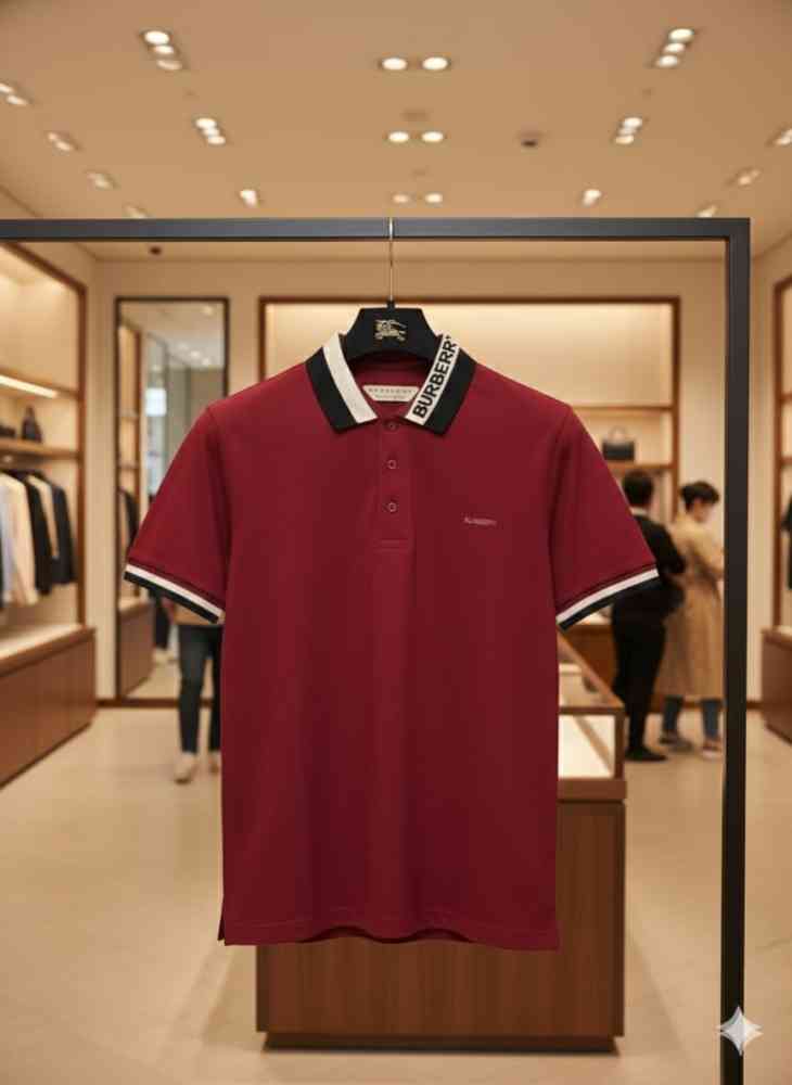 Burberry Red Premium Exclusive Polo T-shirt-2