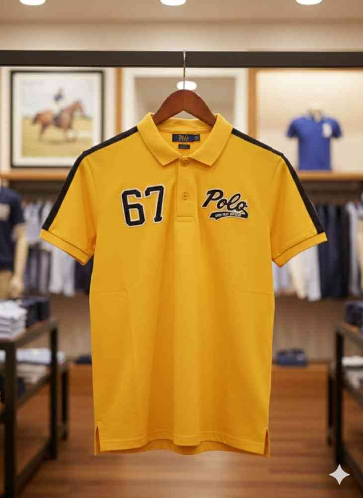 Ralph Lauren Yellow Premium Collar T-shirt-3