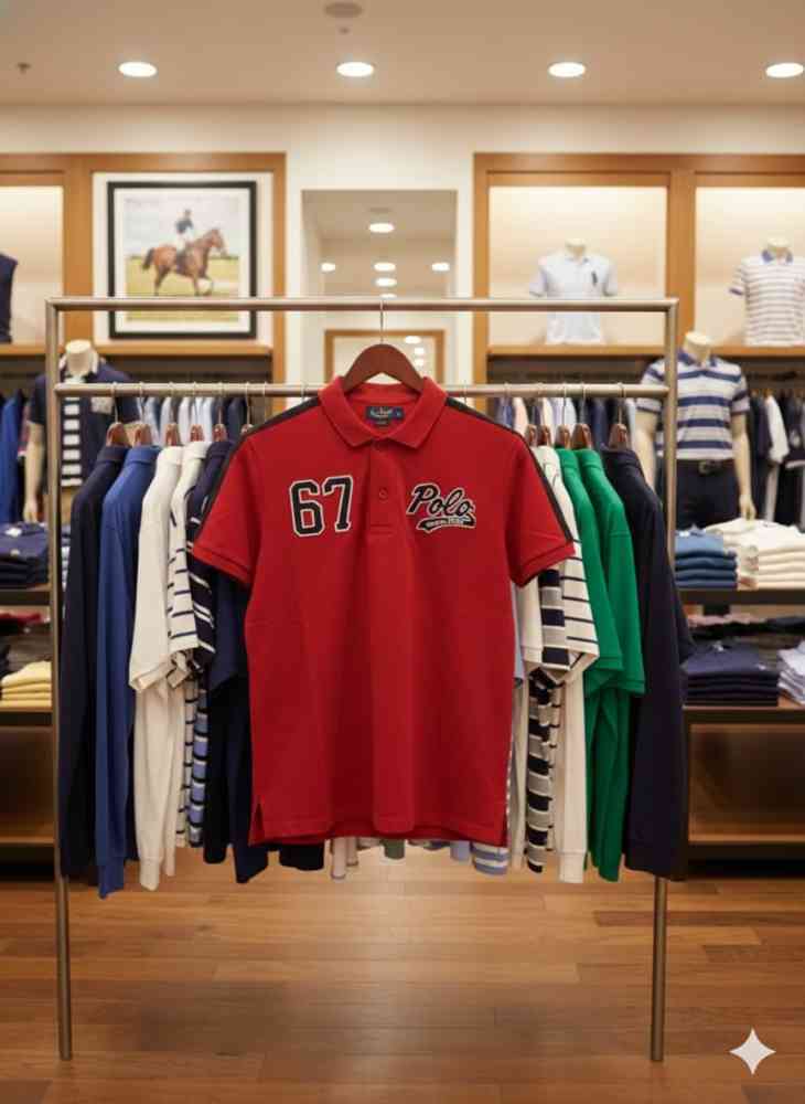 Ralph Lauren Red Premium Collar T-shirt-2