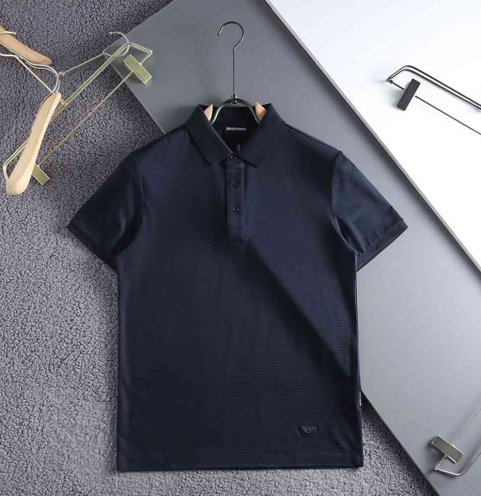 Blue Emporio Armani White Cotton T-Shirt