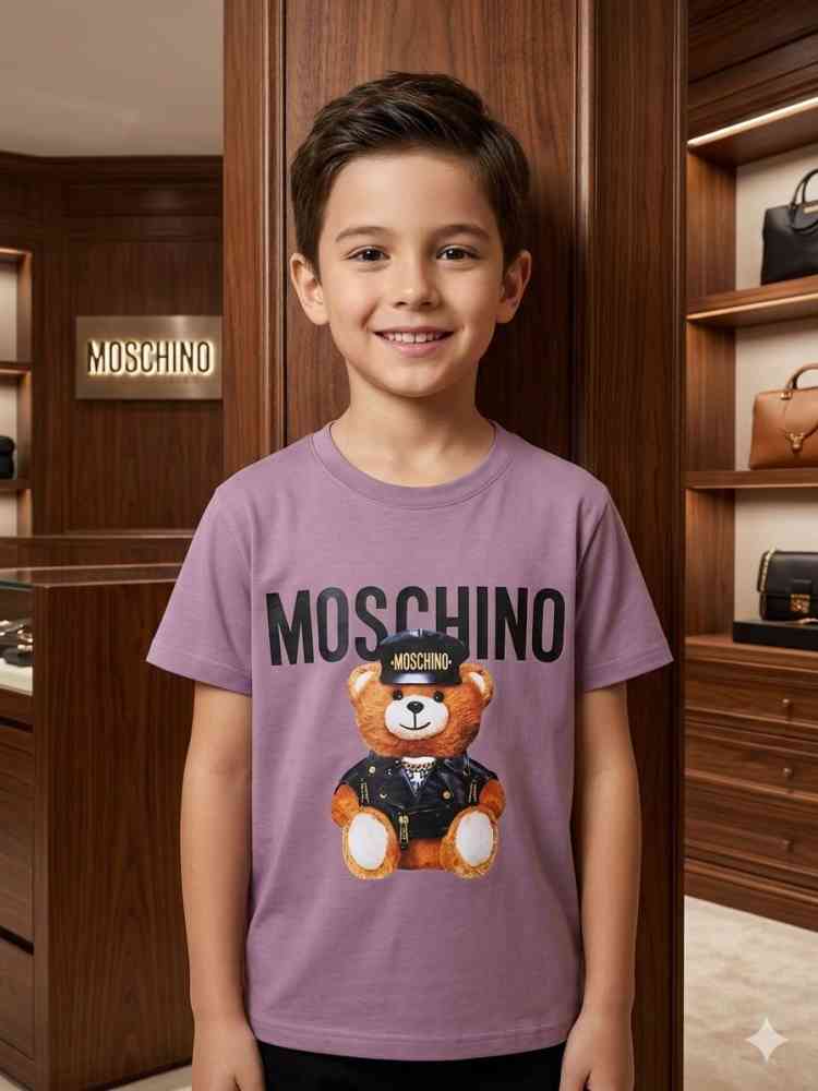 Moschino Purple Premium Quality Kids T-shirt-thumb-0