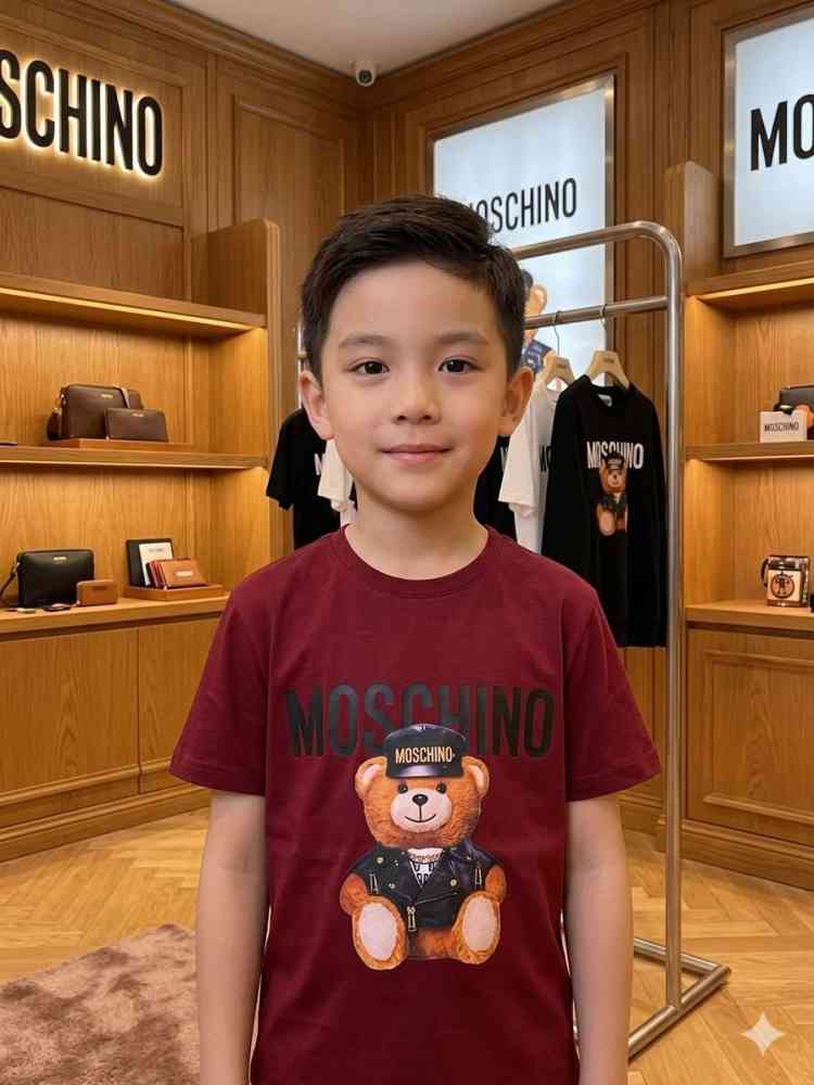 Red Moschino Purple Premium Quality Kids T-shirt