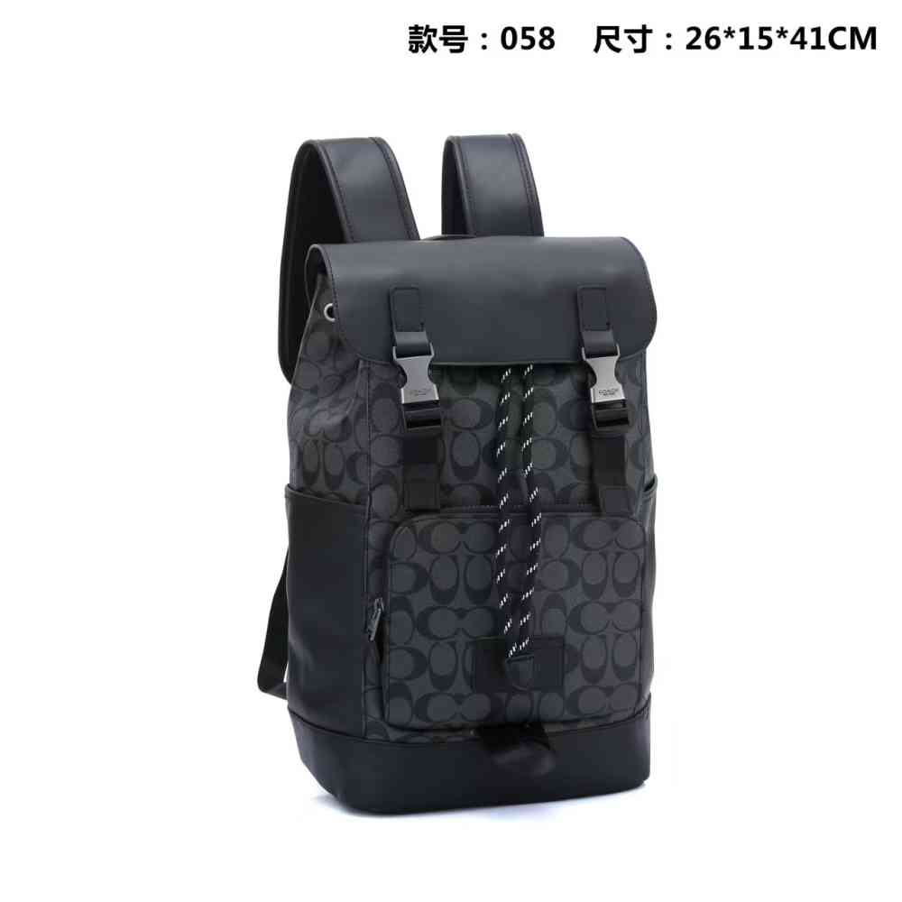 Coach Rivingtone Black Leather Backpack-1