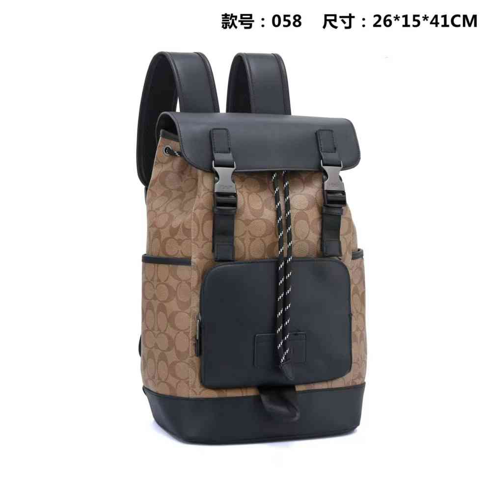 Coach Rivingtone Beige Leather Backpack-thumb-1