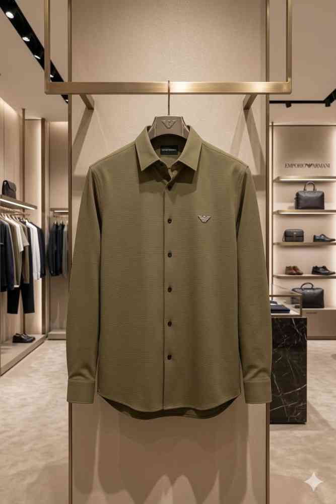 Emporio Armani Olive Green Premium Quality Shirt-1