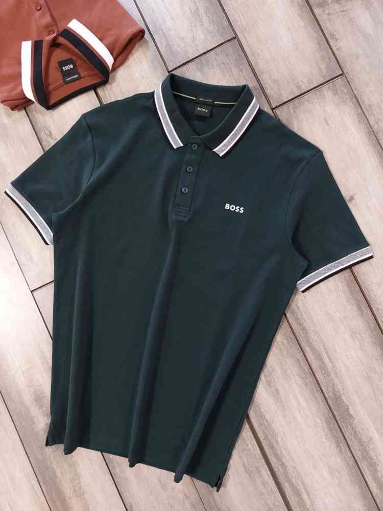 Green Hugo Boss White Premium Quality Polo Tees