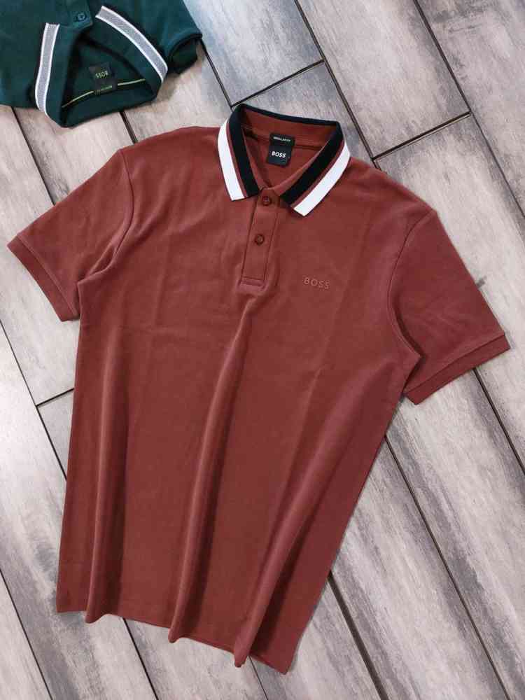 Brown Hugo Boss White Premium Quality Polo Tees