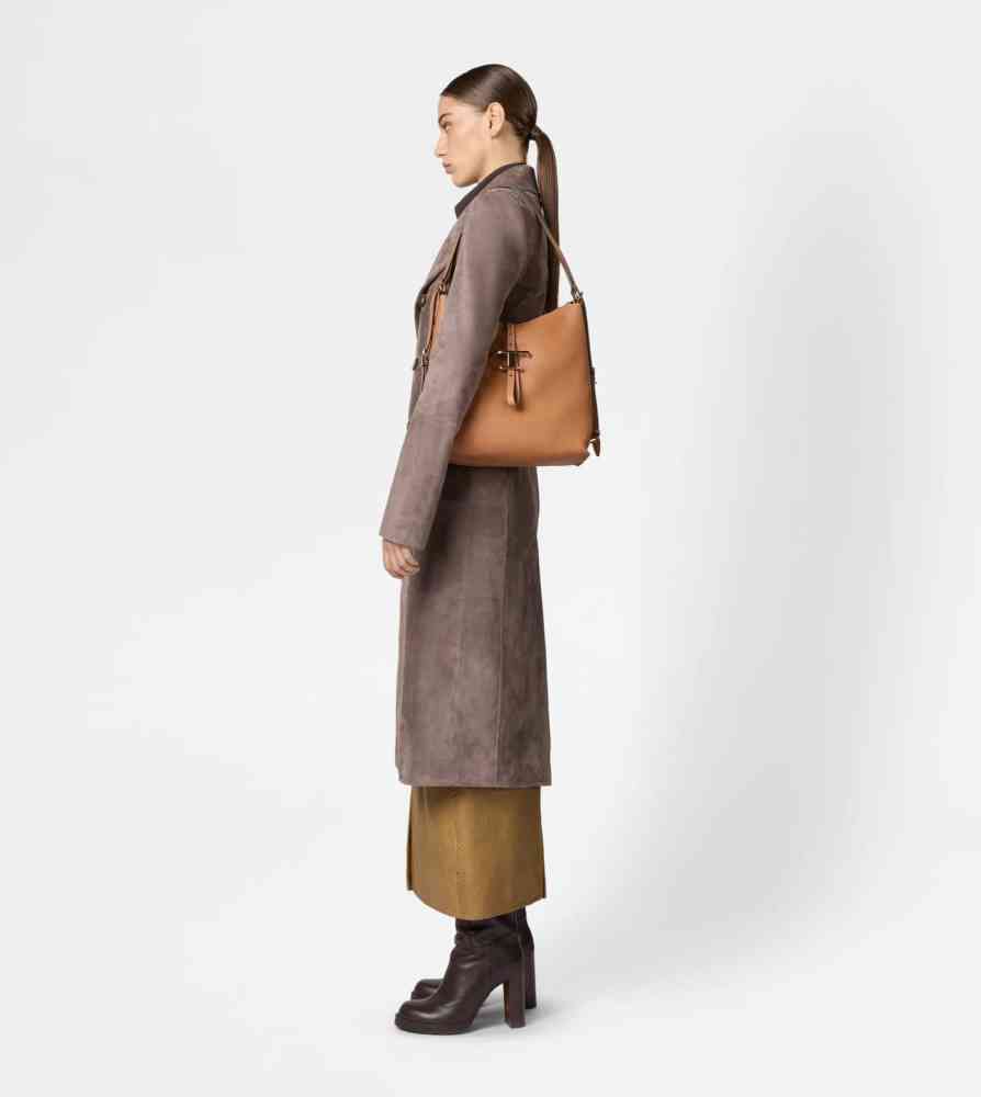 Tod's Timeless Brown Leather Shoulder Bag-thumb-1