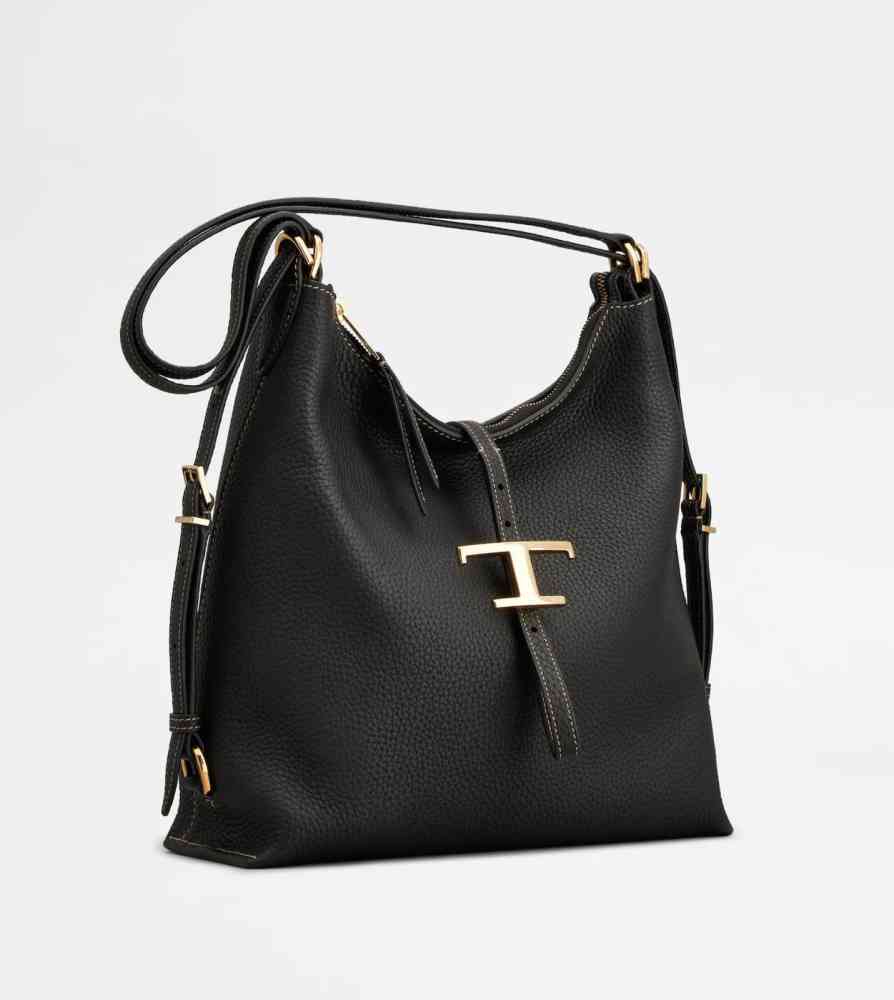 Tod's Timeless Black Leather Shoulder Bag-thumb-0