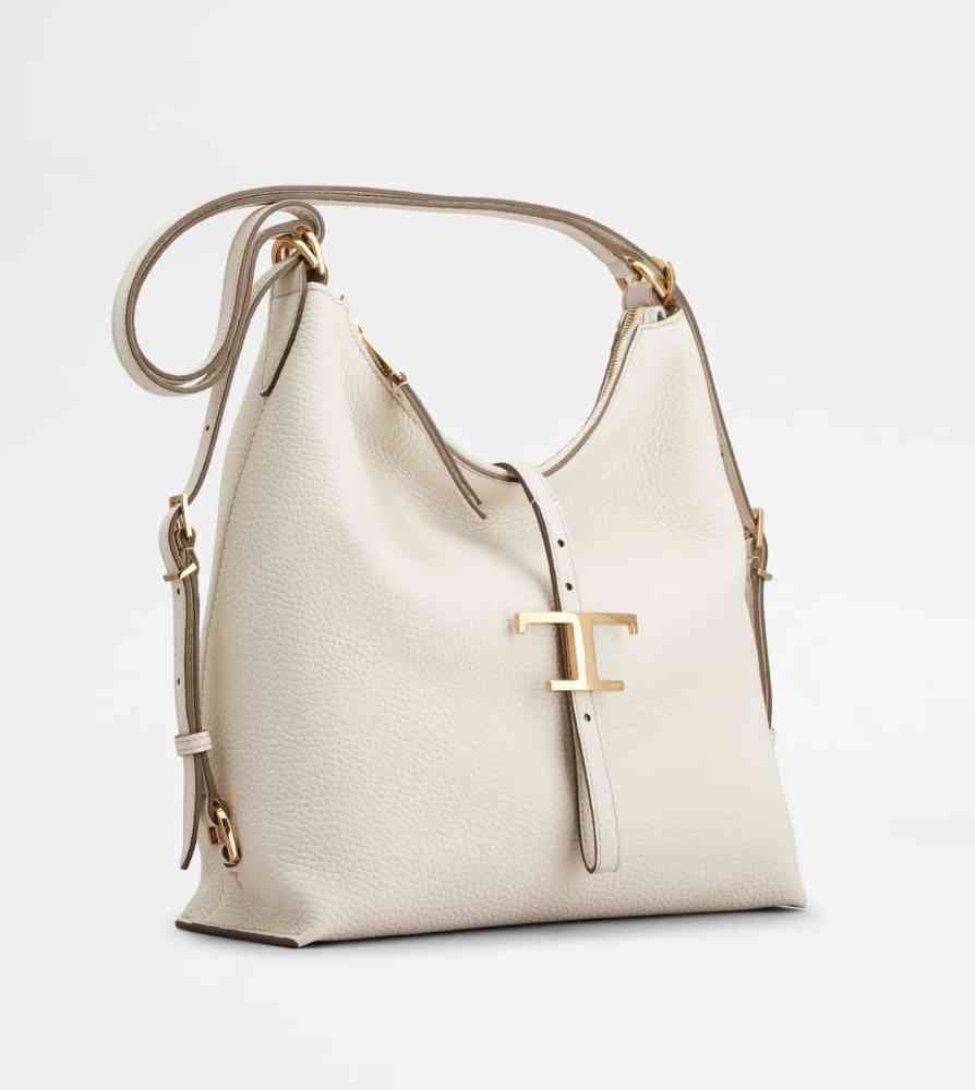 Tod's Timeless White Leather Shoulder Bag-thumb-0