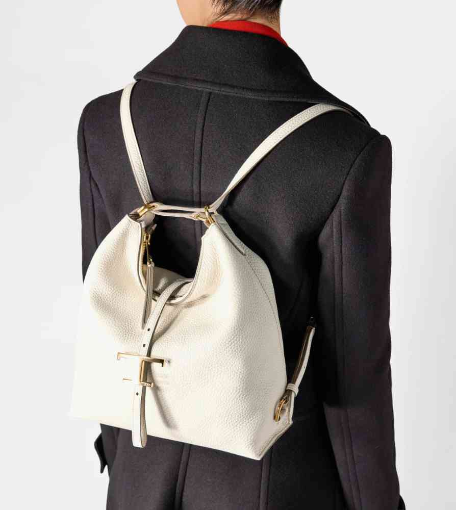 Tod's Timeless White Leather Shoulder Bag-thumb-2