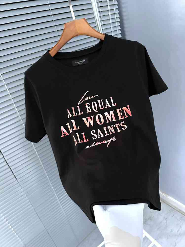 All Saint Black Premium Quality Women T-shirt-thumb-0