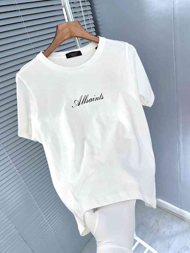 White All Saint Black Premium Quality Women T-shirt