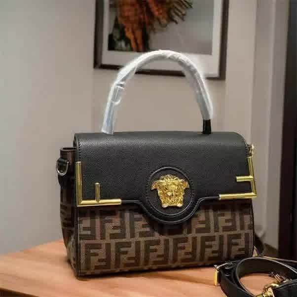 Fendi X Versace La Medusa Black Handbag-thumb-0